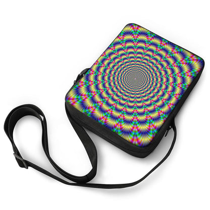 Psychedelic Explosion Optical Illusion Rectangular Crossbody Bag