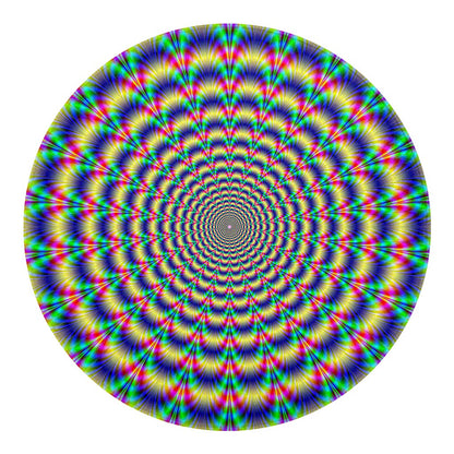 Psychedelic Explosion Optical Illusion Round Blanket