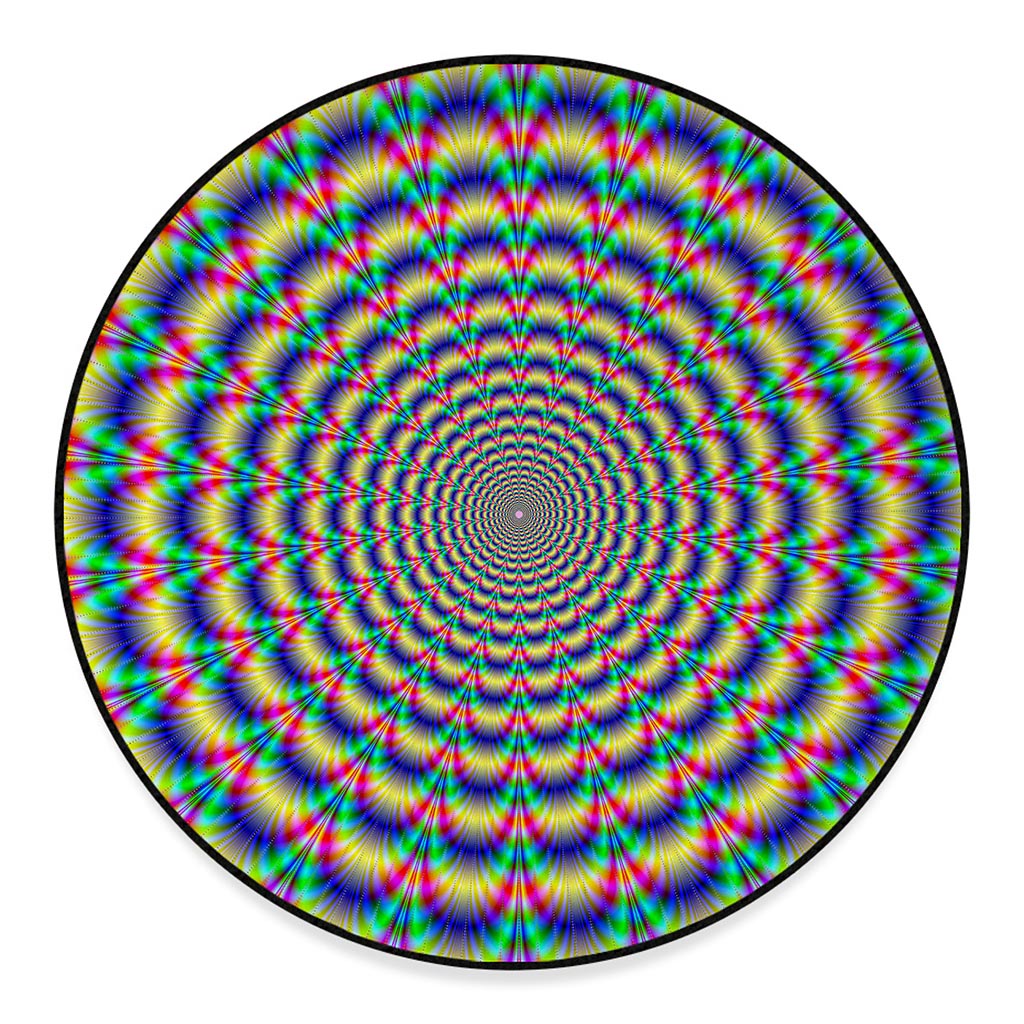 Psychedelic Explosion Optical Illusion Round Floor Mat