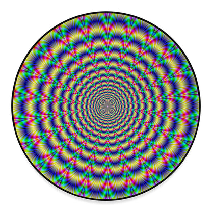 Psychedelic Explosion Optical Illusion Round Floor Mat