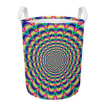 Psychedelic Explosion Optical Illusion Round Laundry Basket