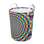 Psychedelic Explosion Optical Illusion Round Laundry Basket