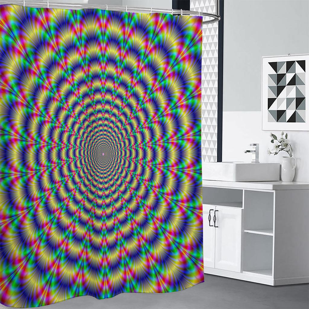 Psychedelic Explosion Optical Illusion Shower Curtain