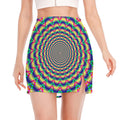 Psychedelic Explosion Optical Illusion Side Slit Mini Skirt