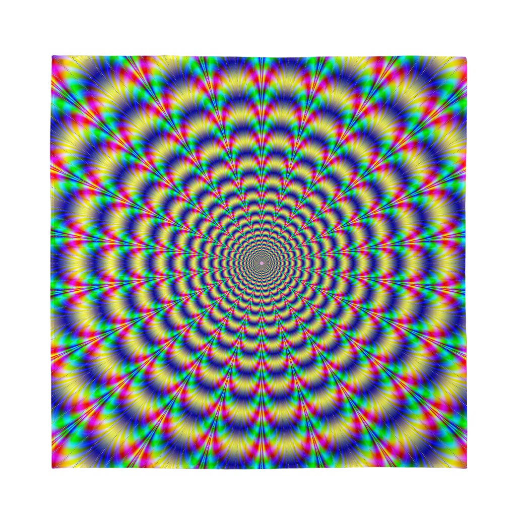 Psychedelic Explosion Optical Illusion Silk Bandana