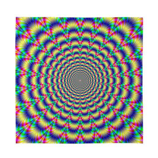 Psychedelic Explosion Optical Illusion Silk Bandana