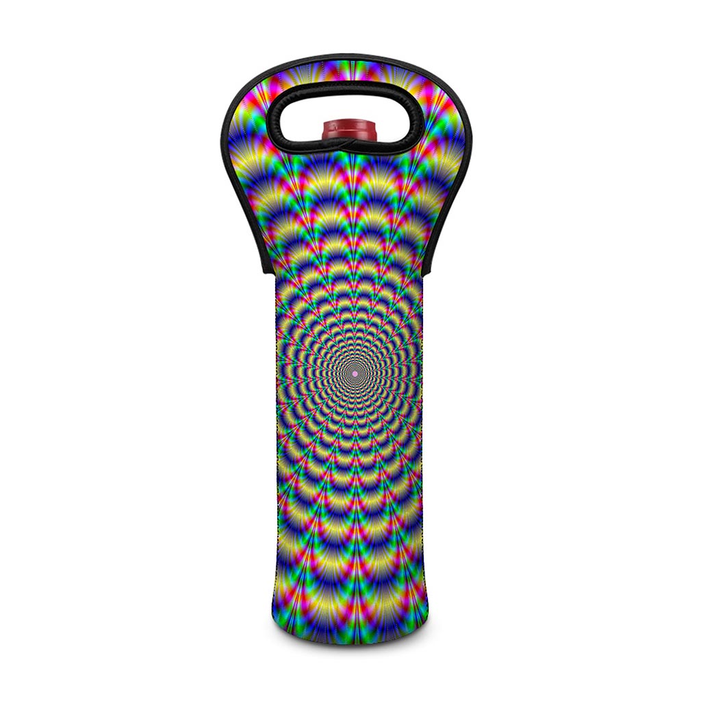 Psychedelic Explosion Optical Illusion Single Neoprene Wine Tote
