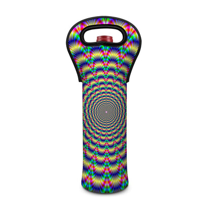 Psychedelic Explosion Optical Illusion Single Neoprene Wine Tote
