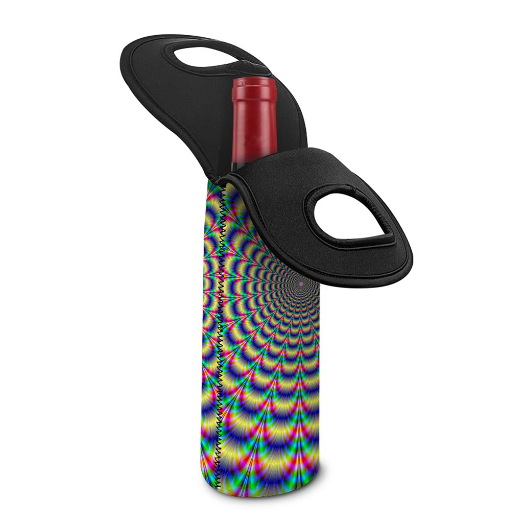 Psychedelic Explosion Optical Illusion Single Neoprene Wine Tote