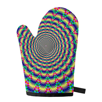 Psychedelic Explosion Optical Illusion Single Oven Mitt