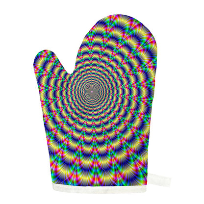 Psychedelic Explosion Optical Illusion Single Oven Mitt