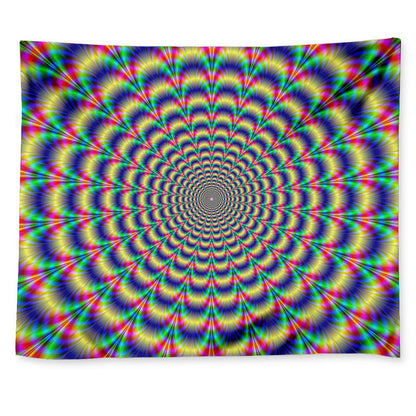 Psychedelic Explosion Optical Illusion Tapestry