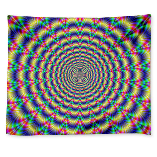 Psychedelic Explosion Optical Illusion Tapestry