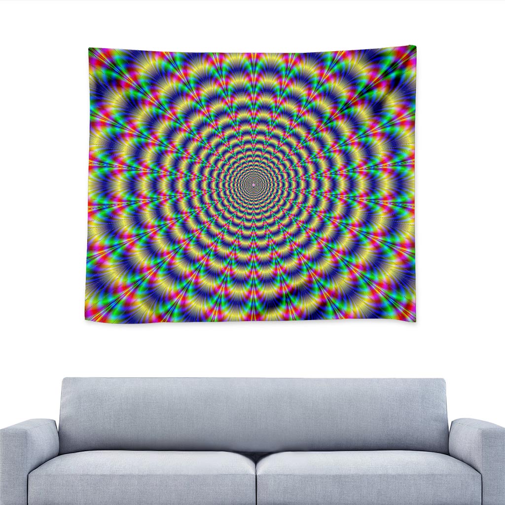 Psychedelic Explosion Optical Illusion Tapestry