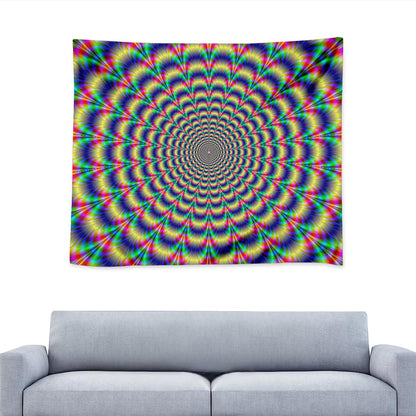 Psychedelic Explosion Optical Illusion Tapestry