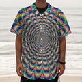 Psychedelic Explosion Optical Illusion Textured Short Sleeve Shirt