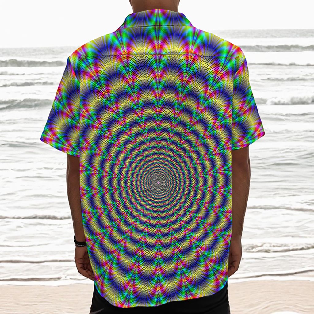 Psychedelic Explosion Optical Illusion Textured Short Sleeve Shirt