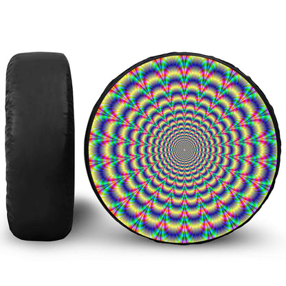 Psychedelic Explosion Optical Illusion Tire Cover