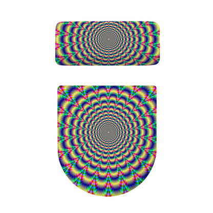 Psychedelic Explosion Optical Illusion Toilet Lid And Tank Cover Set