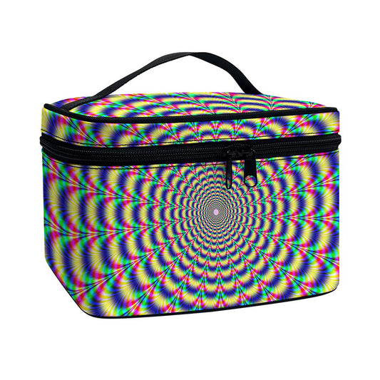 Psychedelic Explosion Optical Illusion Travel Makeup Bag