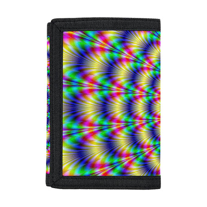 Psychedelic Explosion Optical Illusion Trifold Wallet