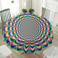 Psychedelic Explosion Optical Illusion Waterproof Round Tablecloth