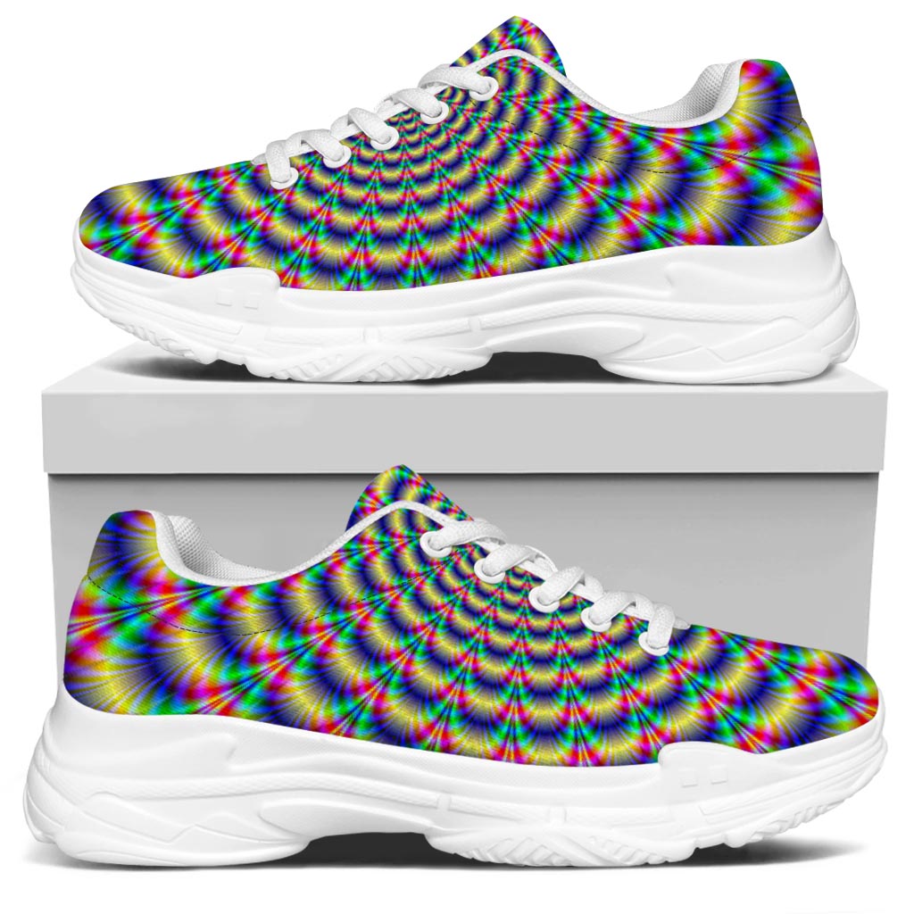 Psychedelic Explosion Optical Illusion White Chunky Shoes