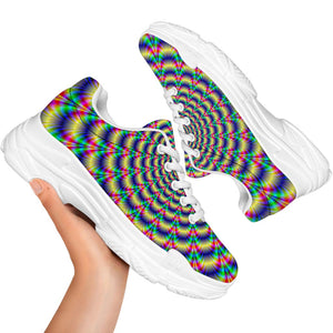 Psychedelic Explosion Optical Illusion White Chunky Shoes