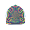 Psychedelic Explosion Optical Illusion White Mesh Trucker Hat
