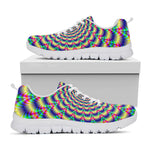 Psychedelic Explosion Optical Illusion White Running Shoes