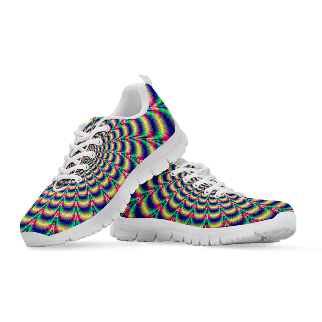 Psychedelic Explosion Optical Illusion White Running Shoes
