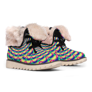 Psychedelic Explosion Optical Illusion Winter Boots