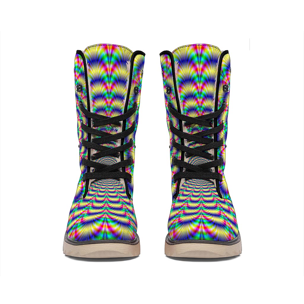 Psychedelic Explosion Optical Illusion Winter Boots