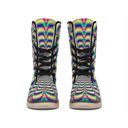 Psychedelic Explosion Optical Illusion Winter Boots