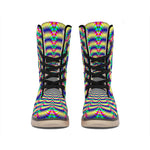 Psychedelic Explosion Optical Illusion Winter Boots