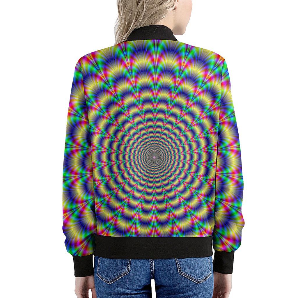Psychedelic Explosion Optical Illusion Women's Bomber Jacket
