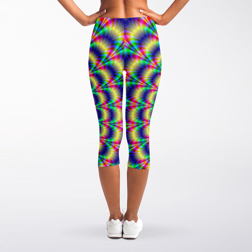 Psychedelic Explosion Optical Illusion Women's Capri Leggings