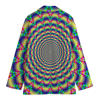 Psychedelic Explosion Optical Illusion Women's Cotton Blazer
