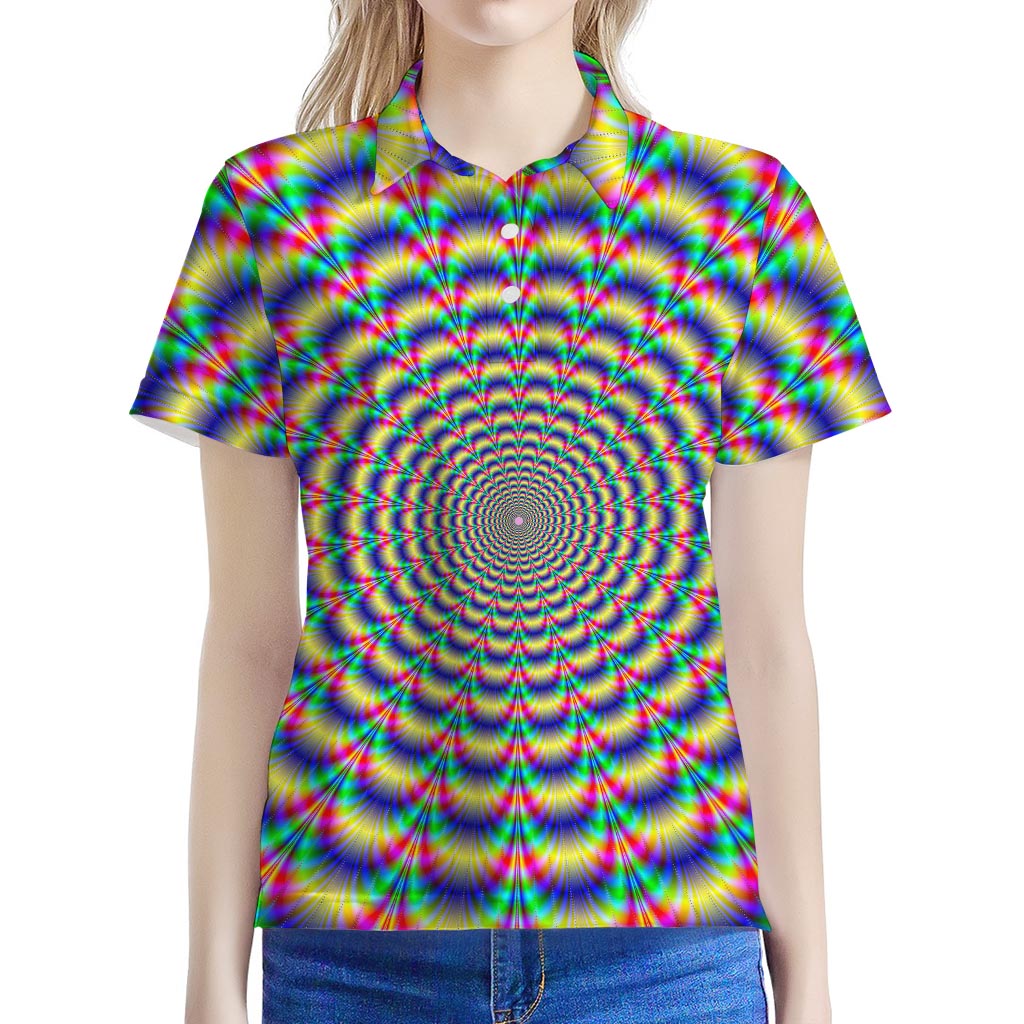 Psychedelic Explosion Optical Illusion Women's Polo Shirt