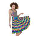 Psychedelic Explosion Optical Illusion Sleeveless Knee Length Dress