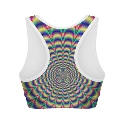 Psychedelic Explosion Optical Illusion Women's Sports Bra