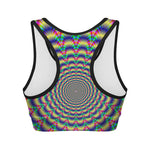 Psychedelic Explosion Optical Illusion Women's Sports Bra