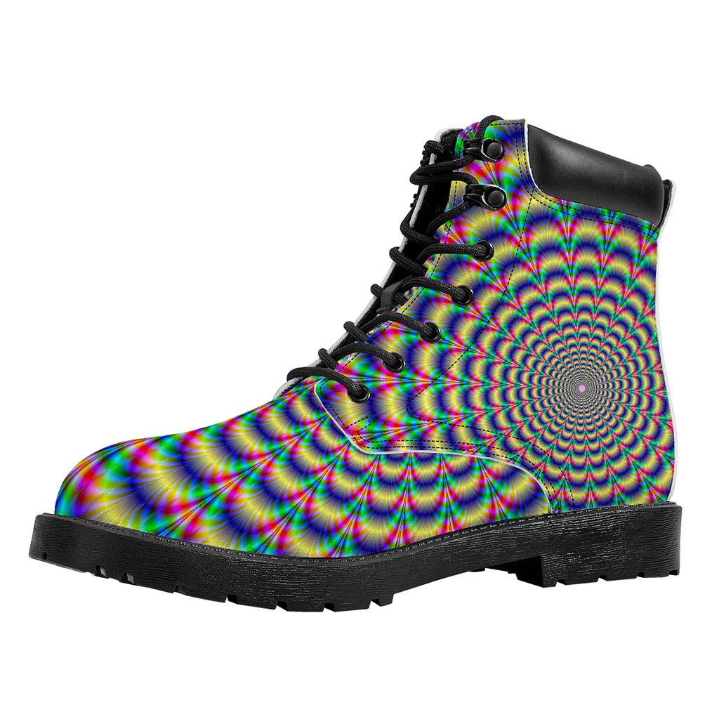 Psychedelic Explosion Optical Illusion Work Boots