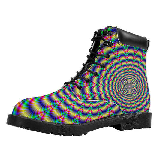 Psychedelic Explosion Optical Illusion Work Boots
