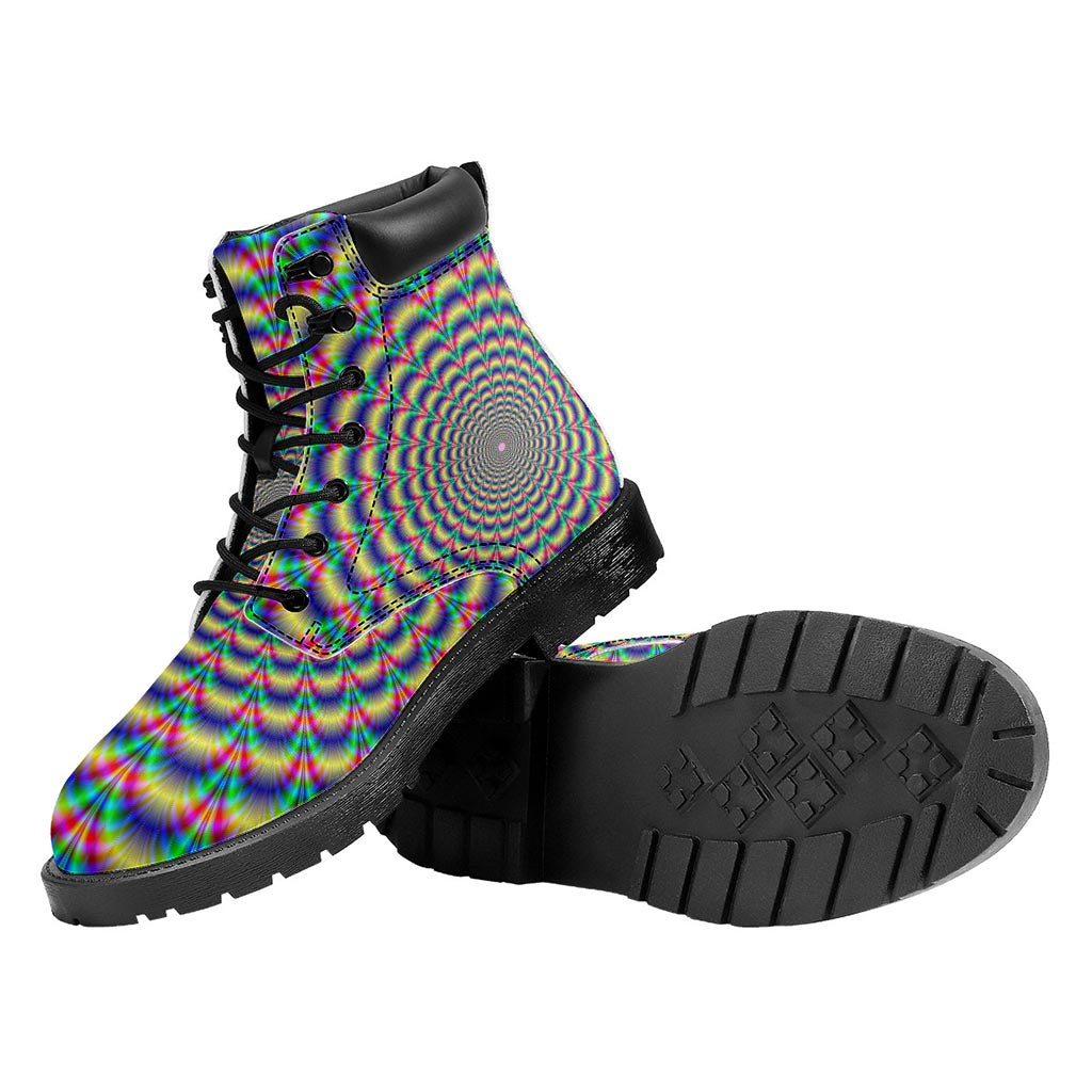 Psychedelic Explosion Optical Illusion Work Boots