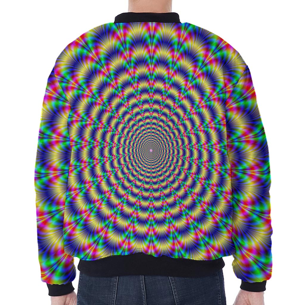 Psychedelic Explosion Optical Illusion Zip Sleeve Bomber Jacket