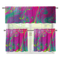 Psychedelic Formed Print 3 Piece Kitchen Curtains