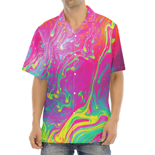 Psychedelic Formed Print Aloha Shirt
