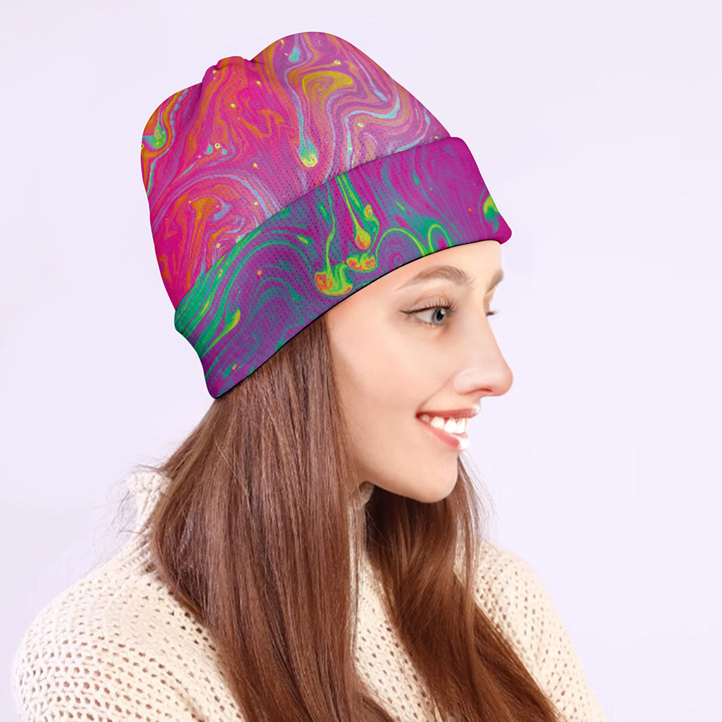 Psychedelic Formed Print Beanie