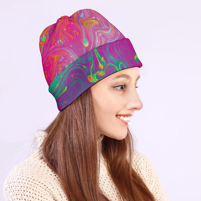 Psychedelic Formed Print Beanie